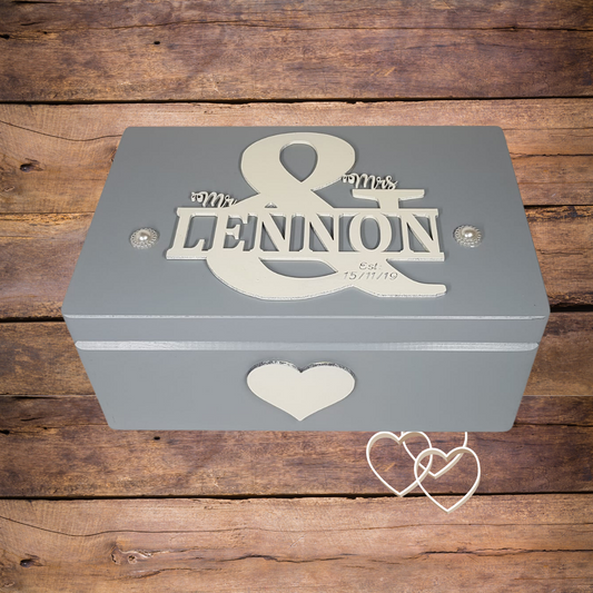 Wedding Keepsake Box Painted Ampersand