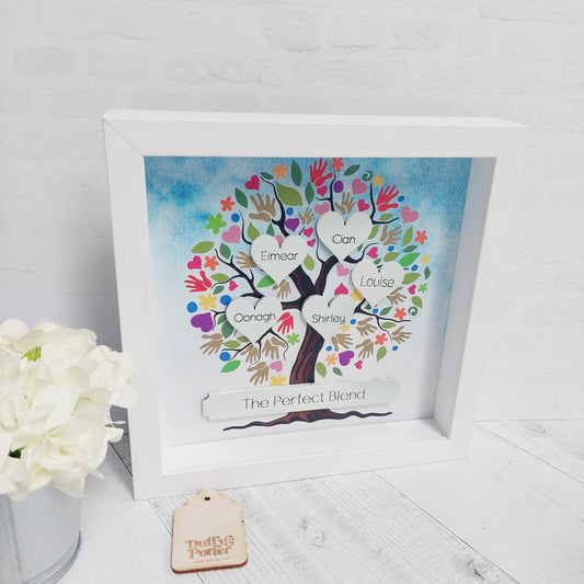 Personalised Family Tree Frame Bright