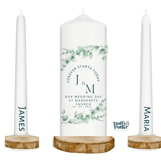 Eucalyptus Unity Candle Wedding set