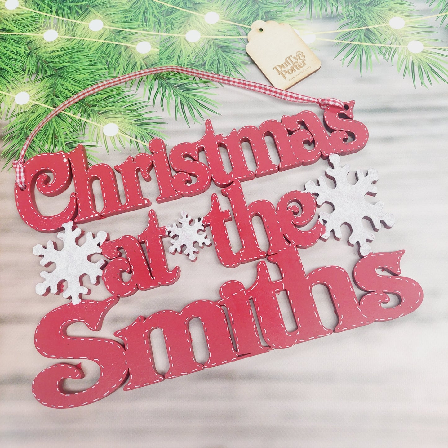 "Christmas at the" Snow flake sign
