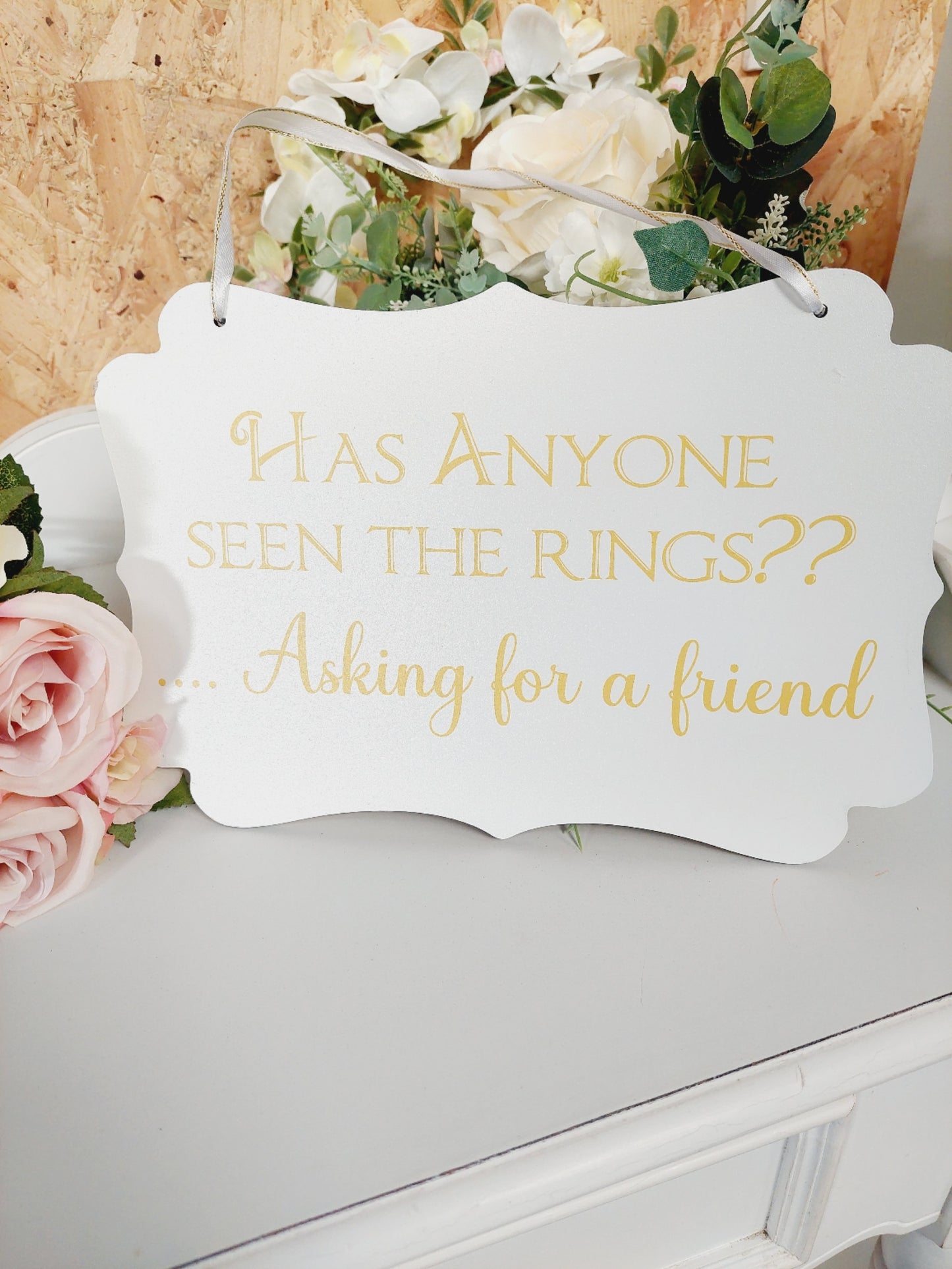 Wedding Sign - Has anyone seen the rings?