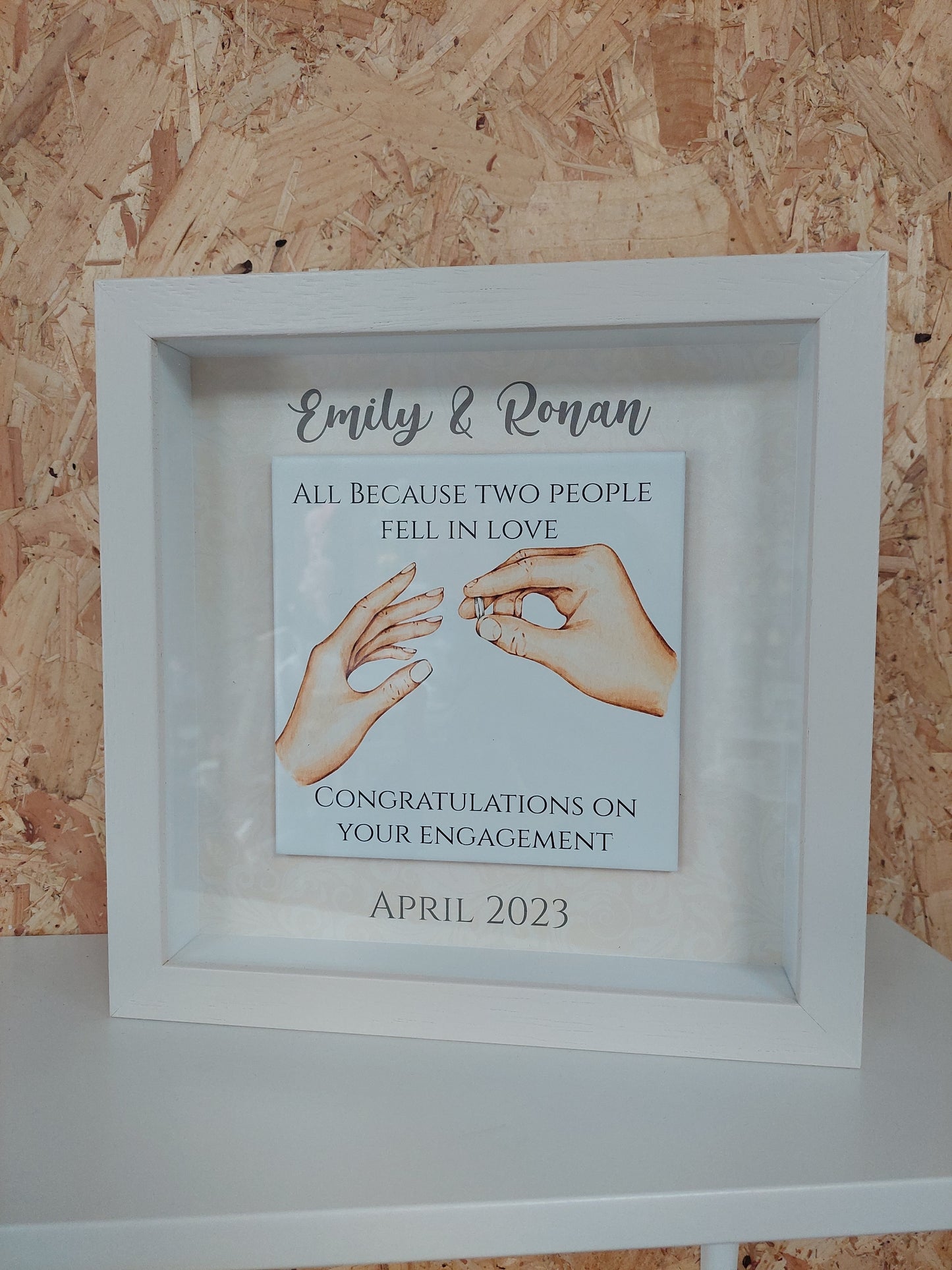 Engagement watercolour -Because two people fell in love Frame