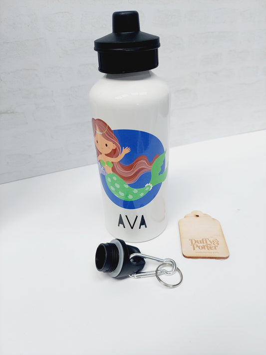 Personalised Aluminium Drinks Bottle Mermaid