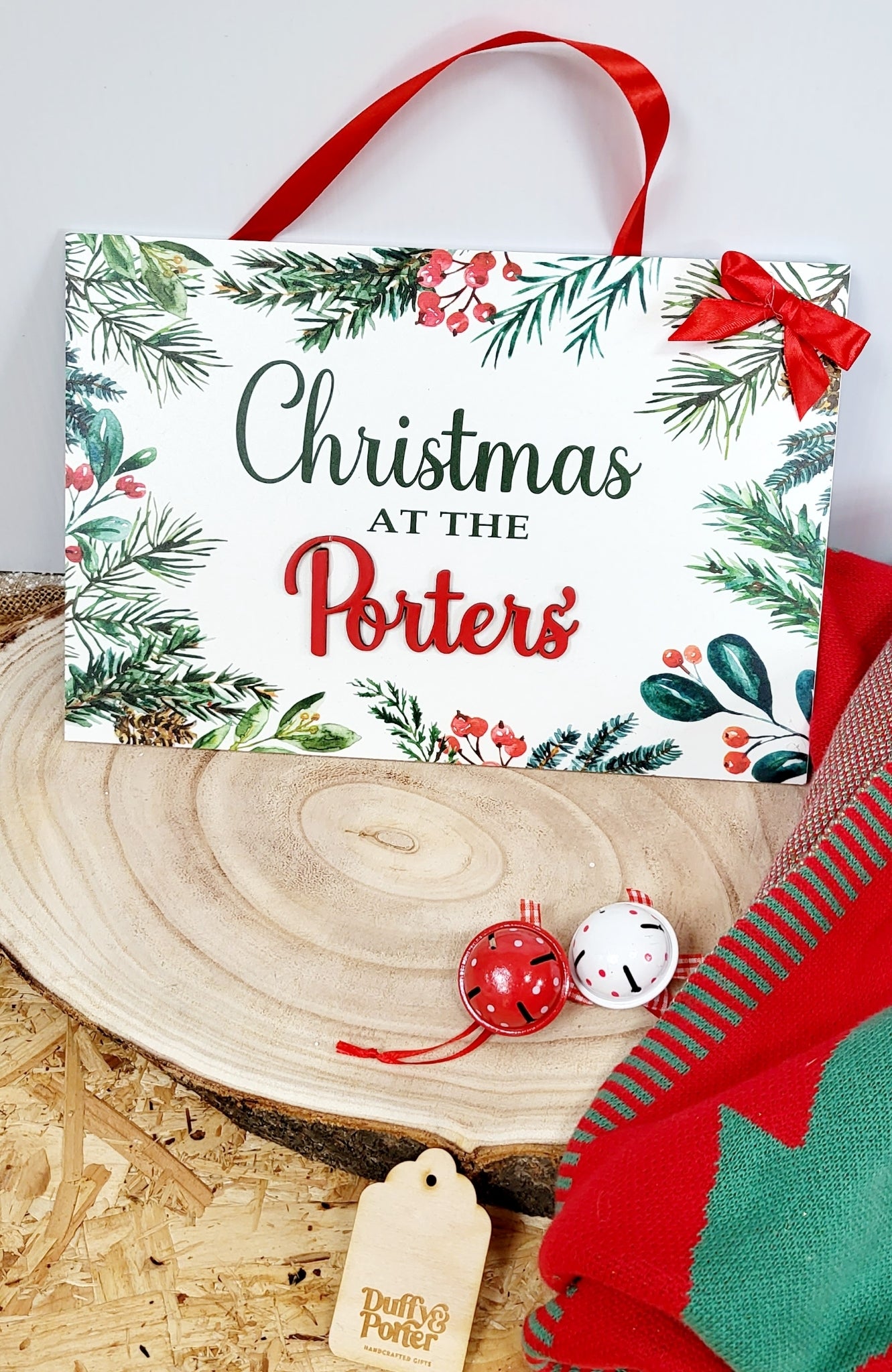 Personalised Winter leaves Christmas 3D name
