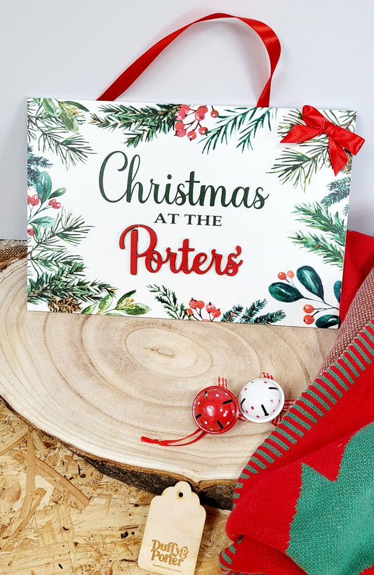 Personalised Winter leaves Christmas 3D name