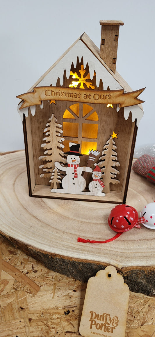 Snowman House light up Christmas
