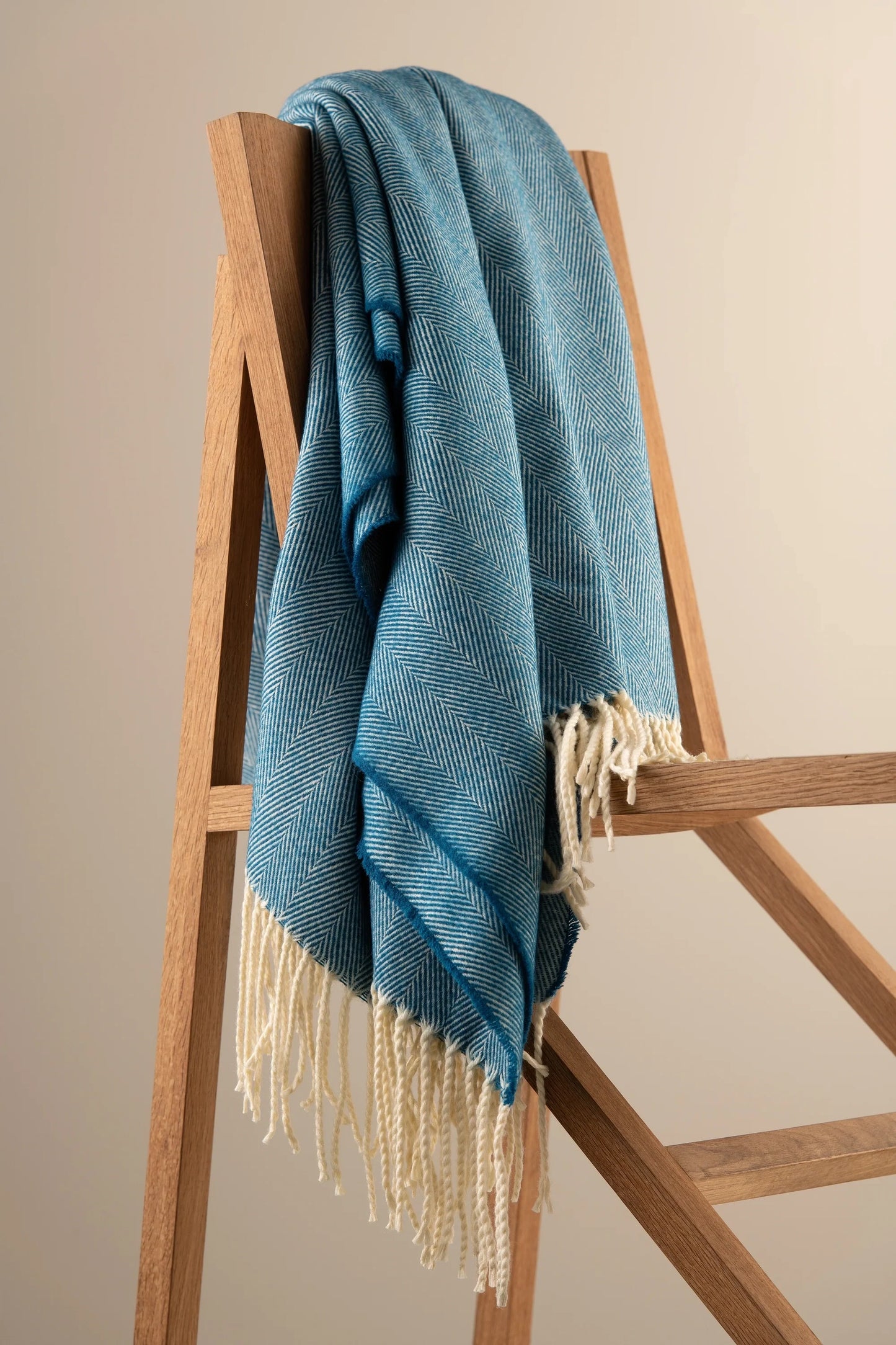 Herringbone Throw - Atlantic Blue