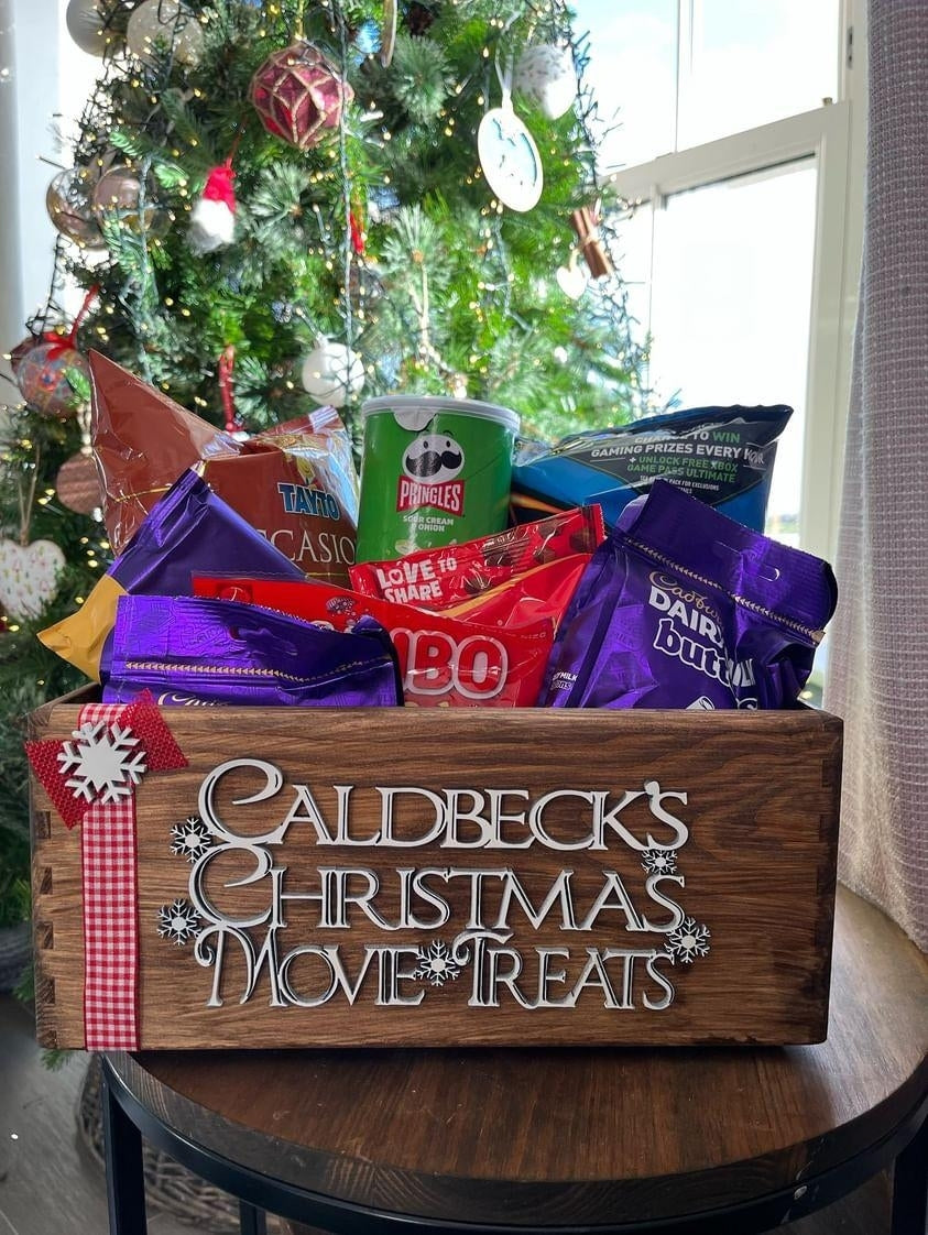 Stained Christmas Movie Treats Box