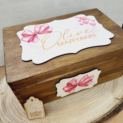 Keepsake Box Olive Bow