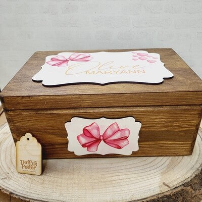 Keepsake Box Olive Bow
