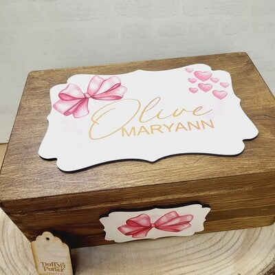 Keepsake Box Olive Bow