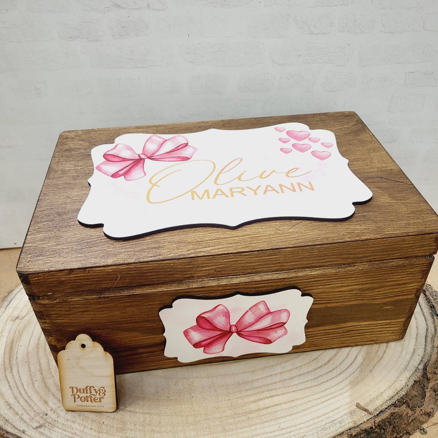 Keepsake Box Olive Bow