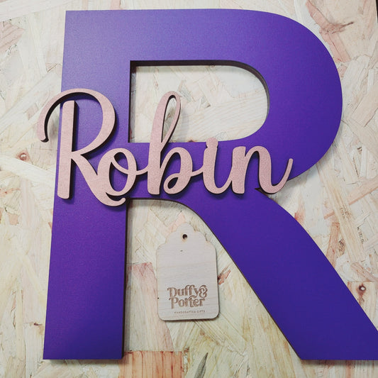 Purple Initial with Name