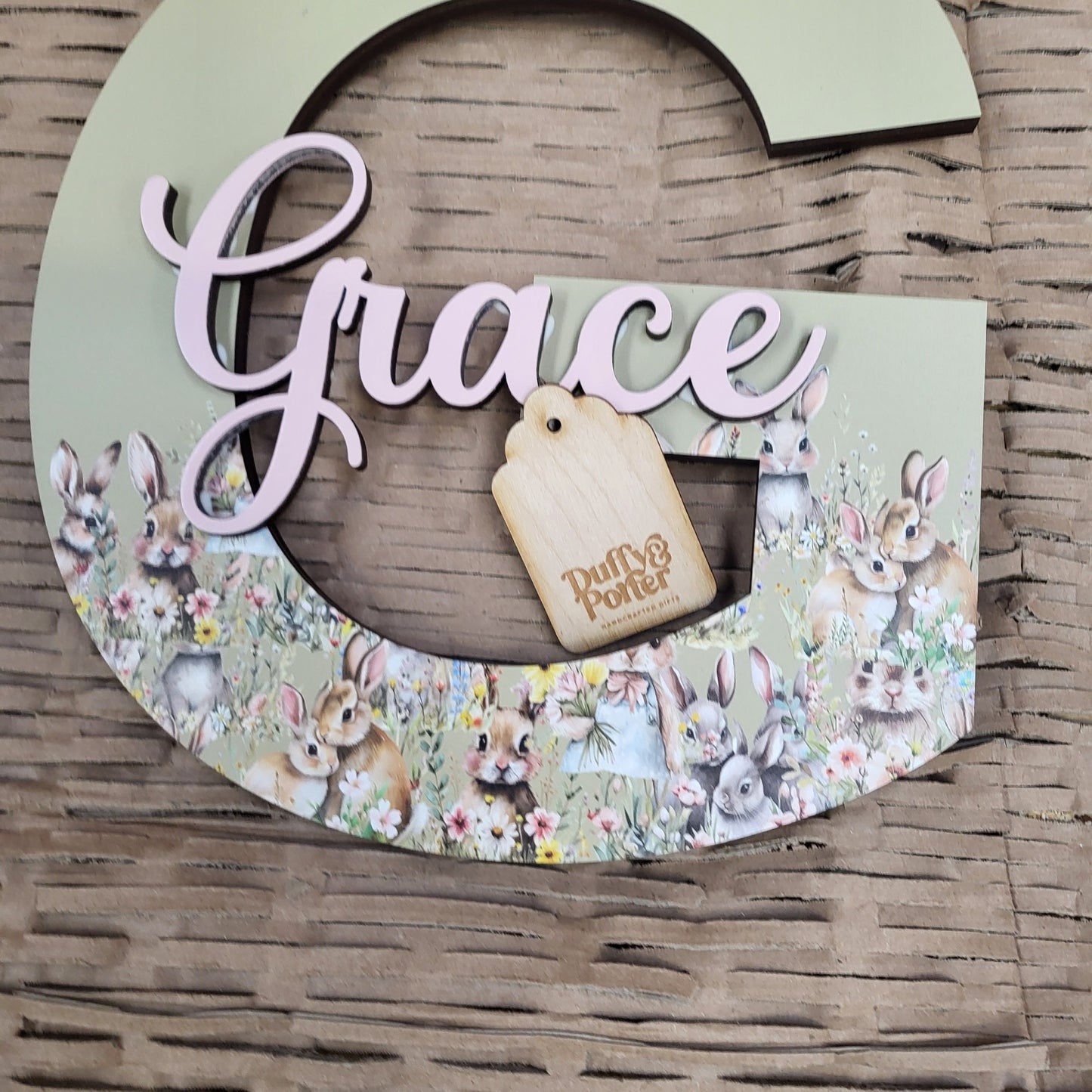 Rabbit Theme Initial with Name