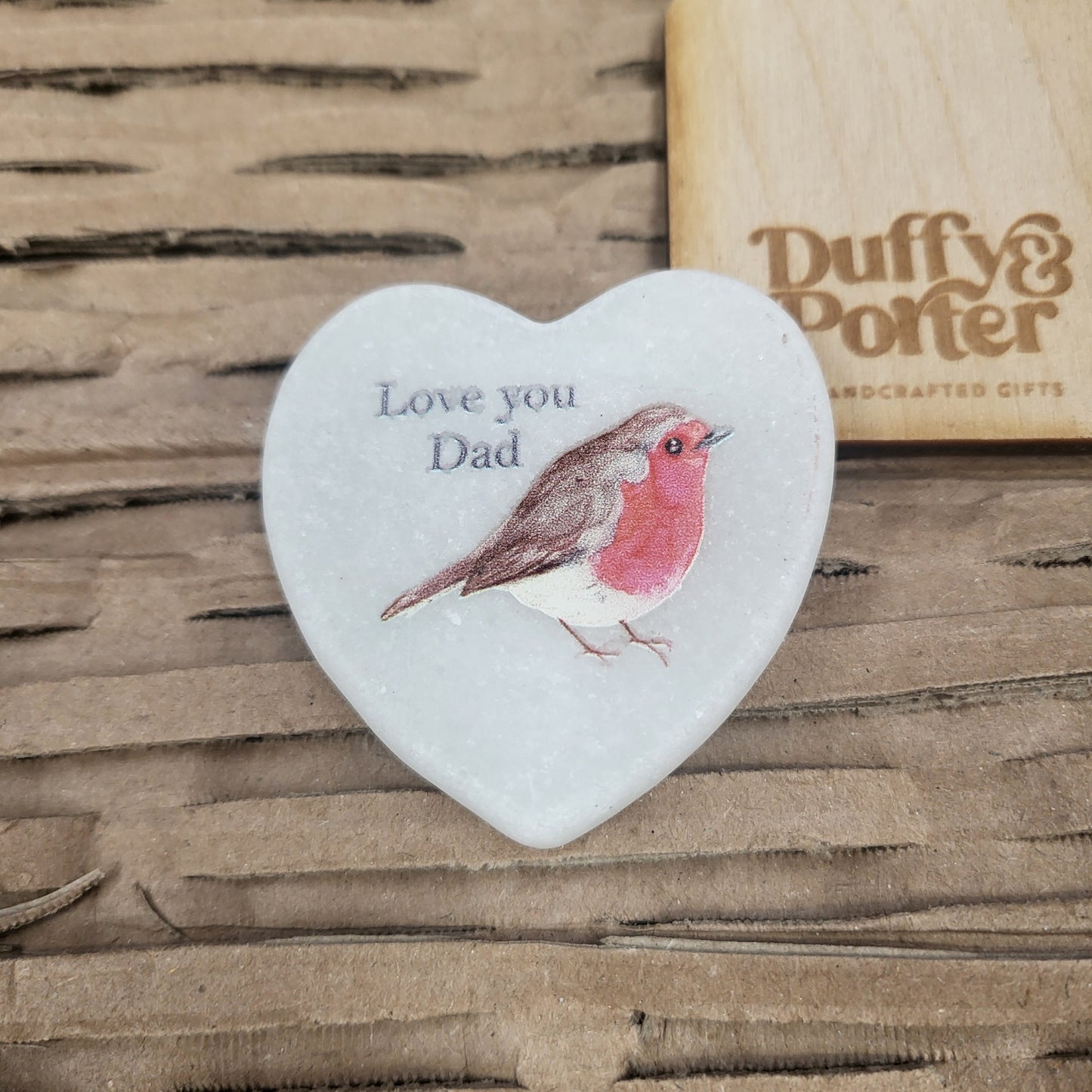 Marble Robin Heart - Dad