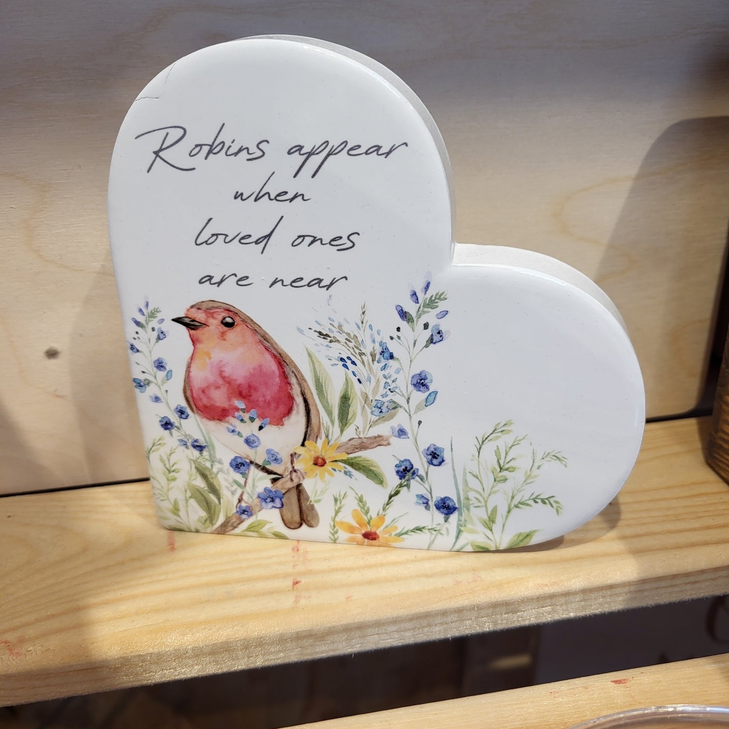 Robins appear ceramic heart