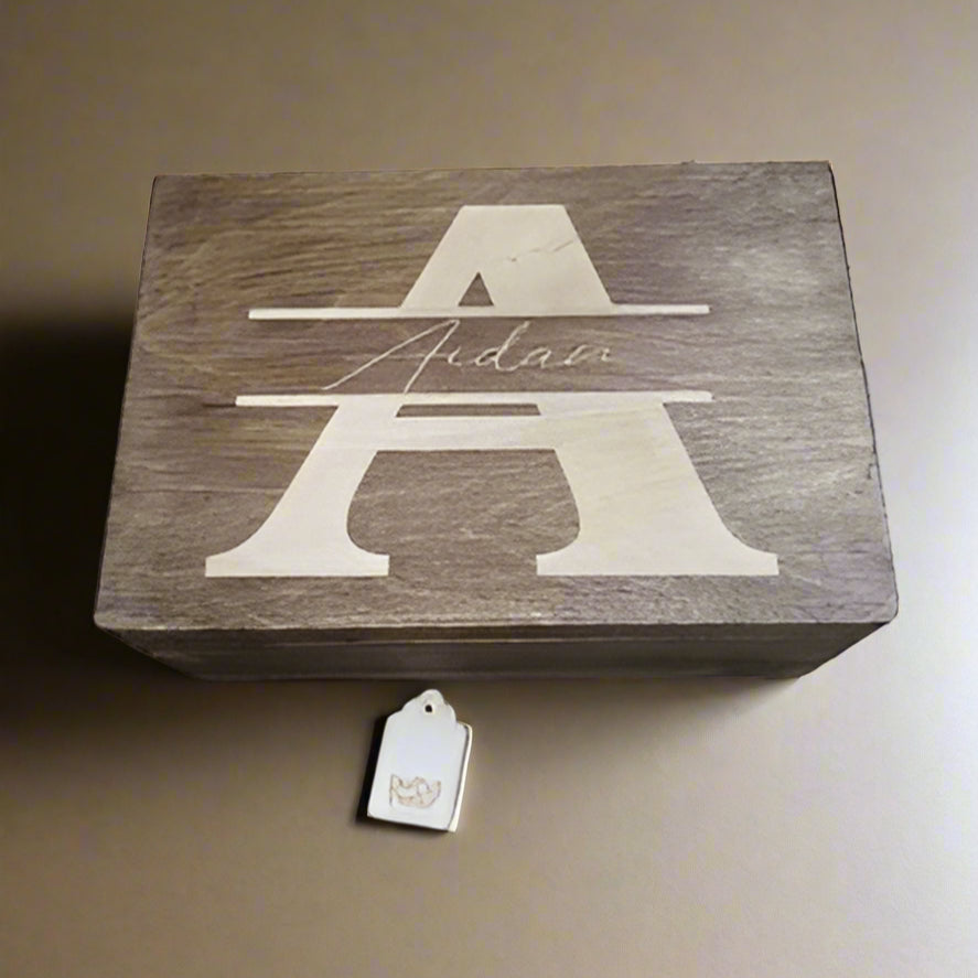 Keepsake Box Monogram Stained Engraved