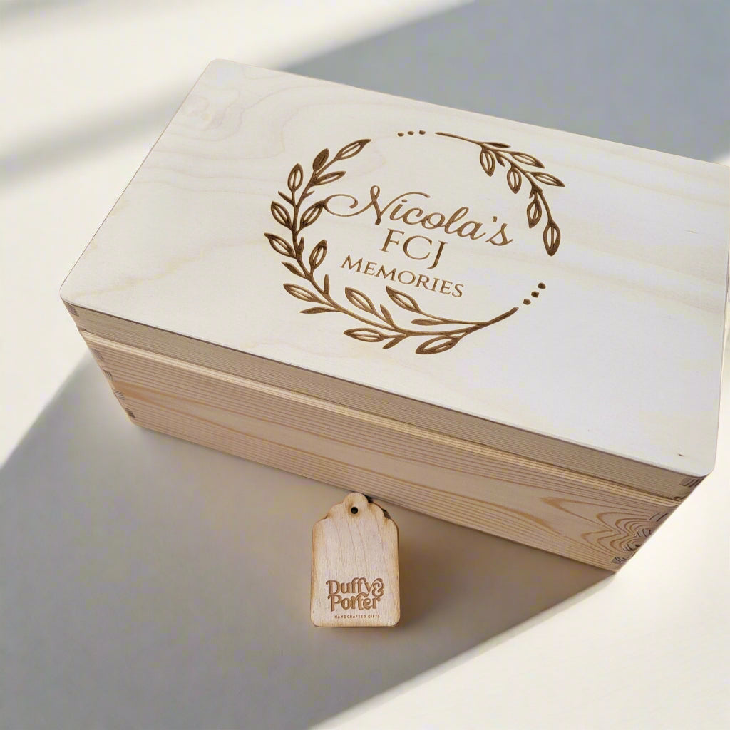 Graduation Keepsake Box Natural Wood Engraved
