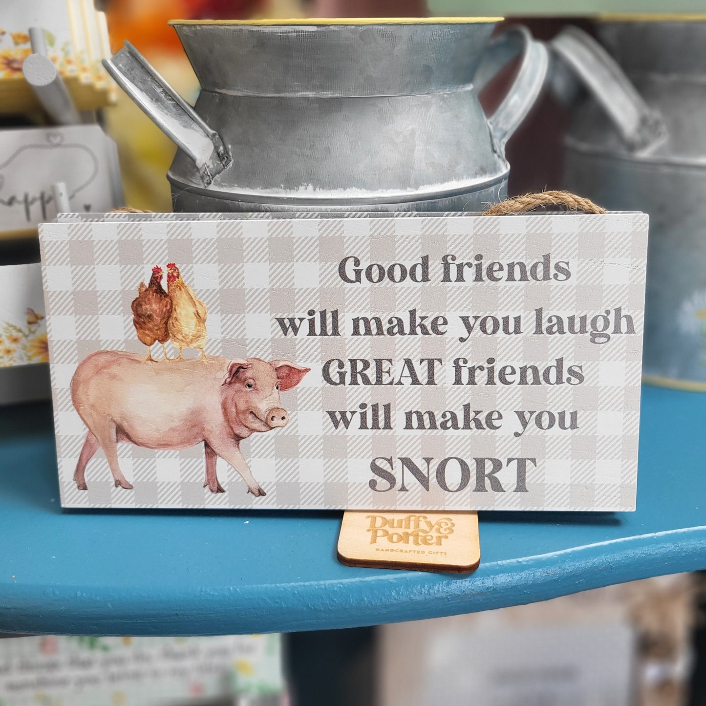 Good friends pig sign