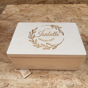 Keepsake Box Natural Wood Engraved