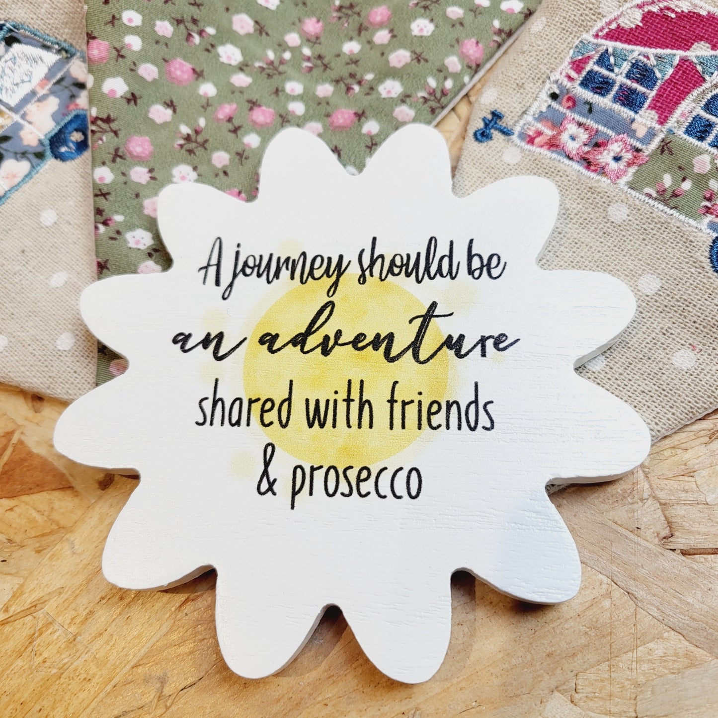 Adventure with friends floral coaster