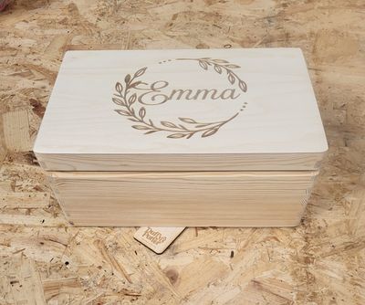 Keepsake Box Natural Wood Engraved