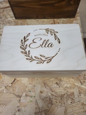 Keepsake Box Natural Wood Engraved