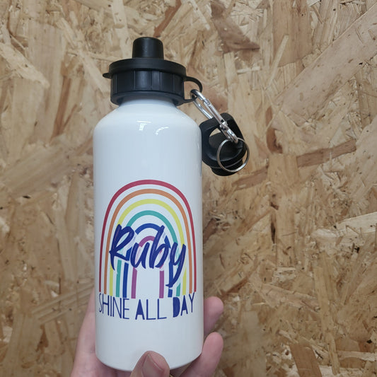 Personalised Aluminium Drinks Bottle Rainbow