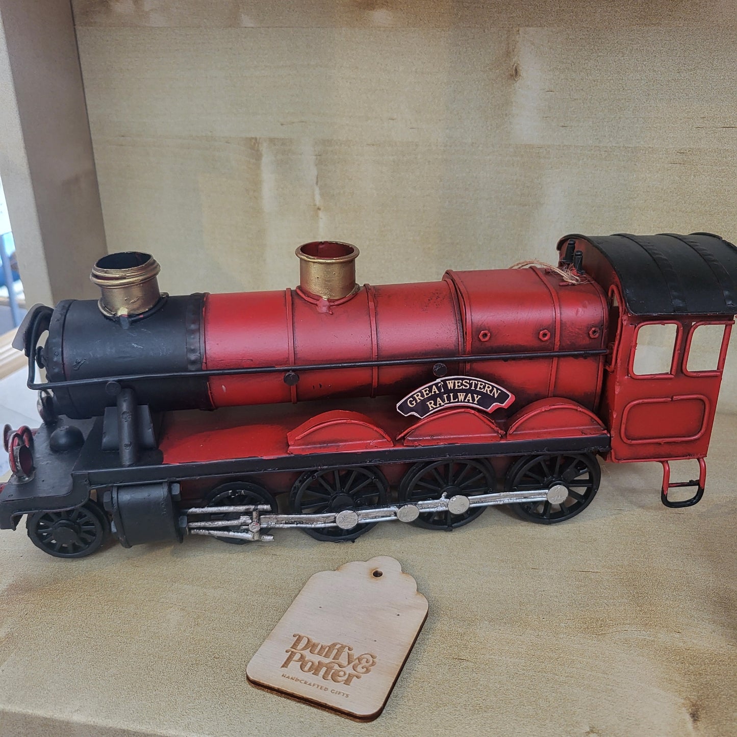 Vintage train loco red metal