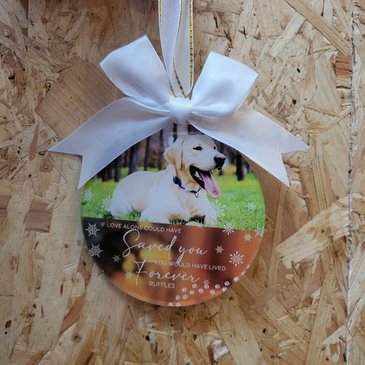 Memory personalised pet photo tree decoration