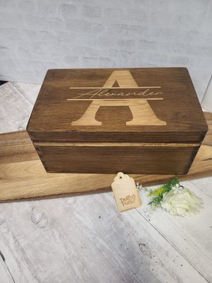 Keepsake Box Monogram Stained Engraved
