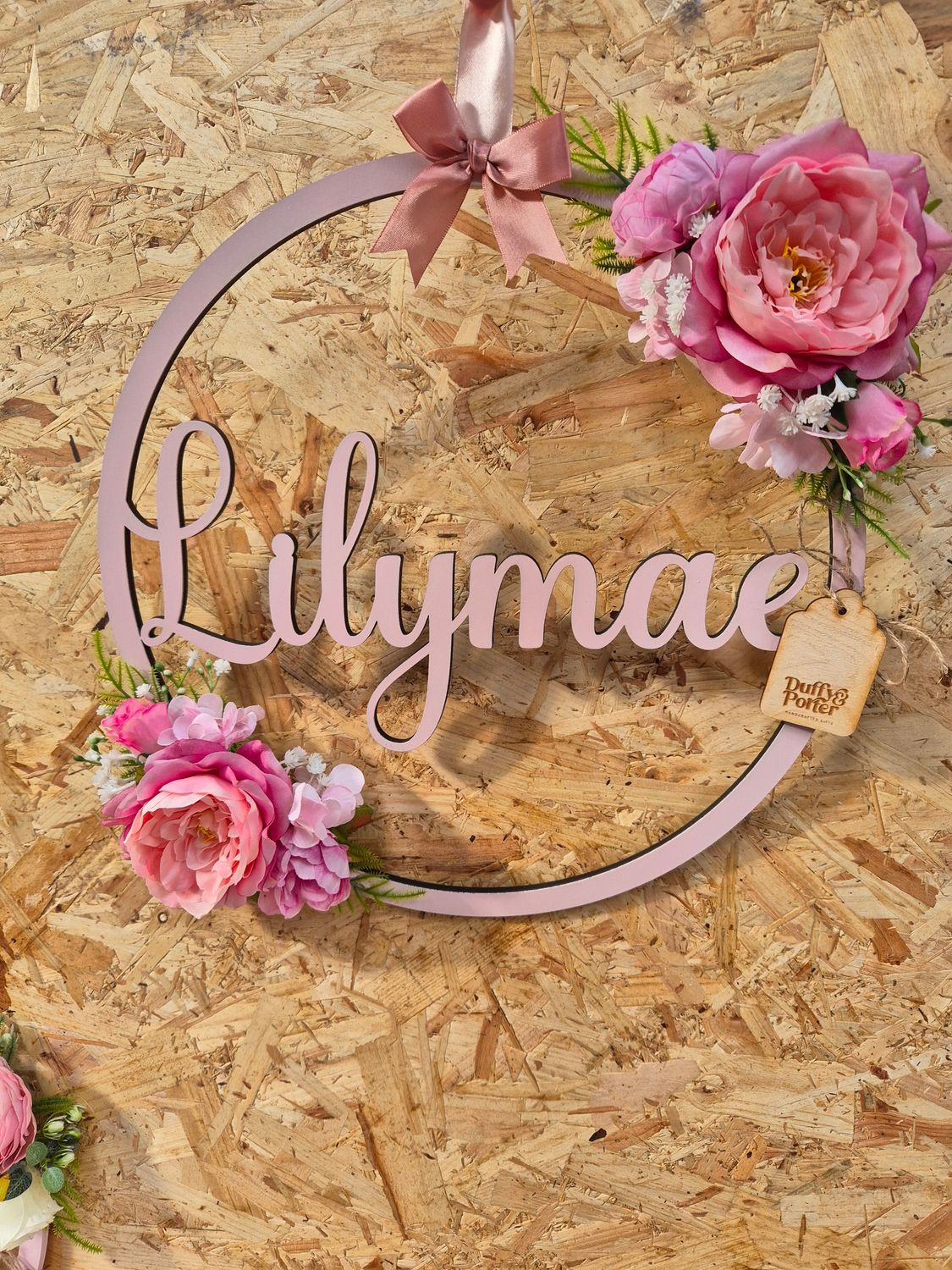 Floral Name Hoop, ideal for walls, doors and occasions