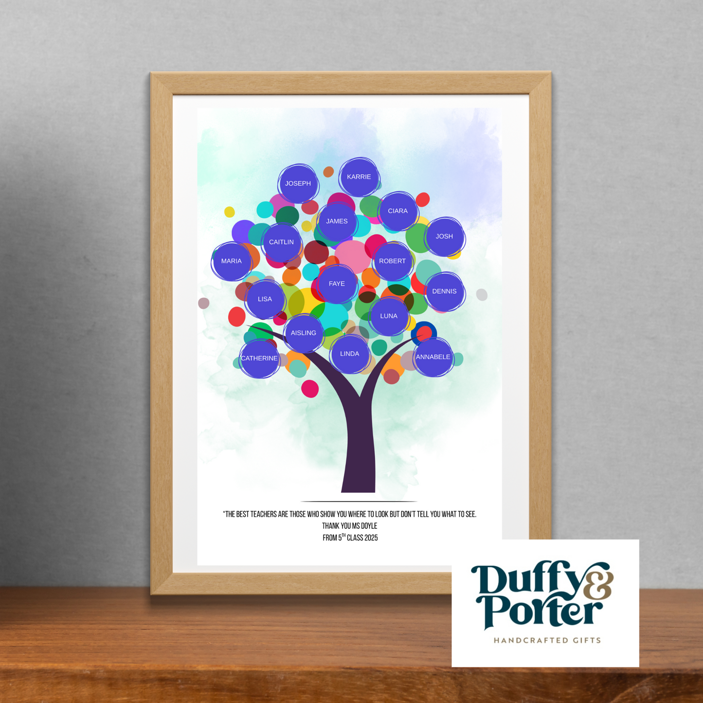 Personalised Thank You Class Teacher Gift File/Print/Frame