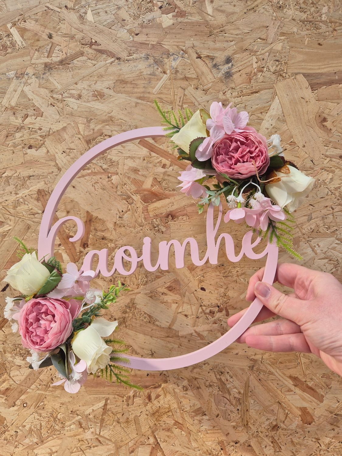 Floral Name Hoop, ideal for walls, doors and occasions