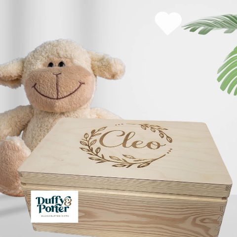Keepsake Box Natural Wood Engraved