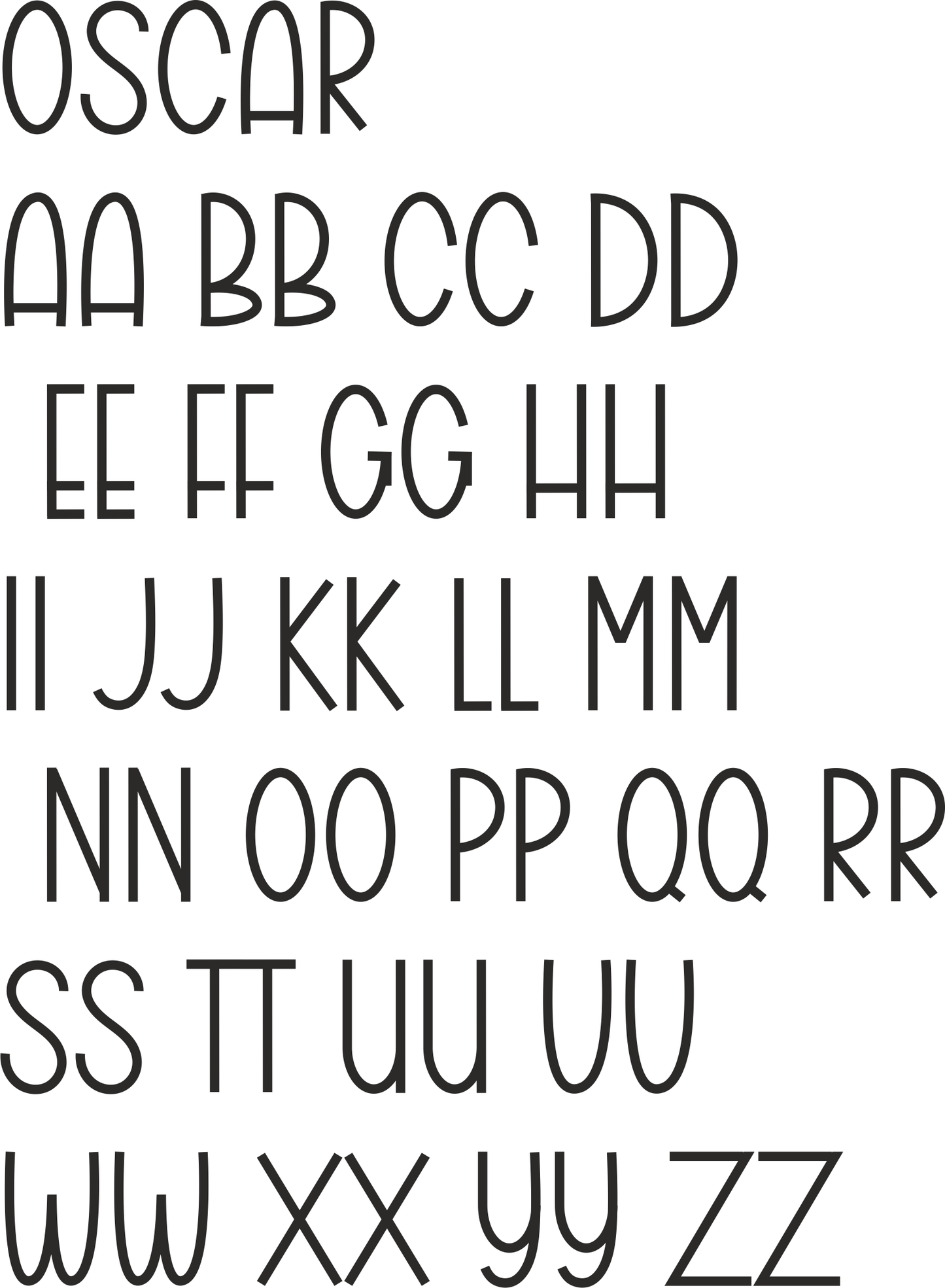 Nursery decor wall name - Oscar Font