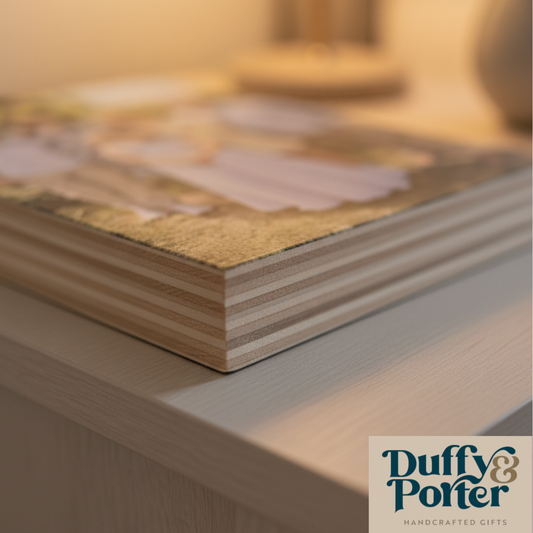 Scandinavian Birch Wooden Photo Block Rectangular