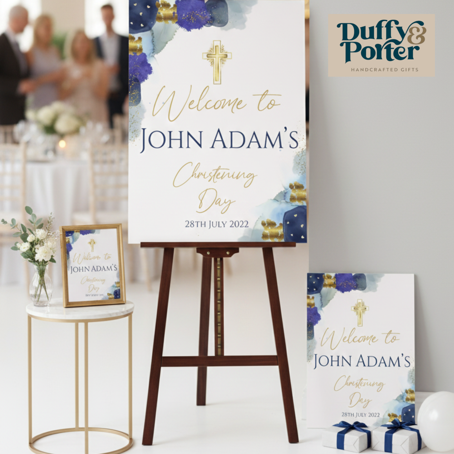 Navy and Gold Occasion Sign