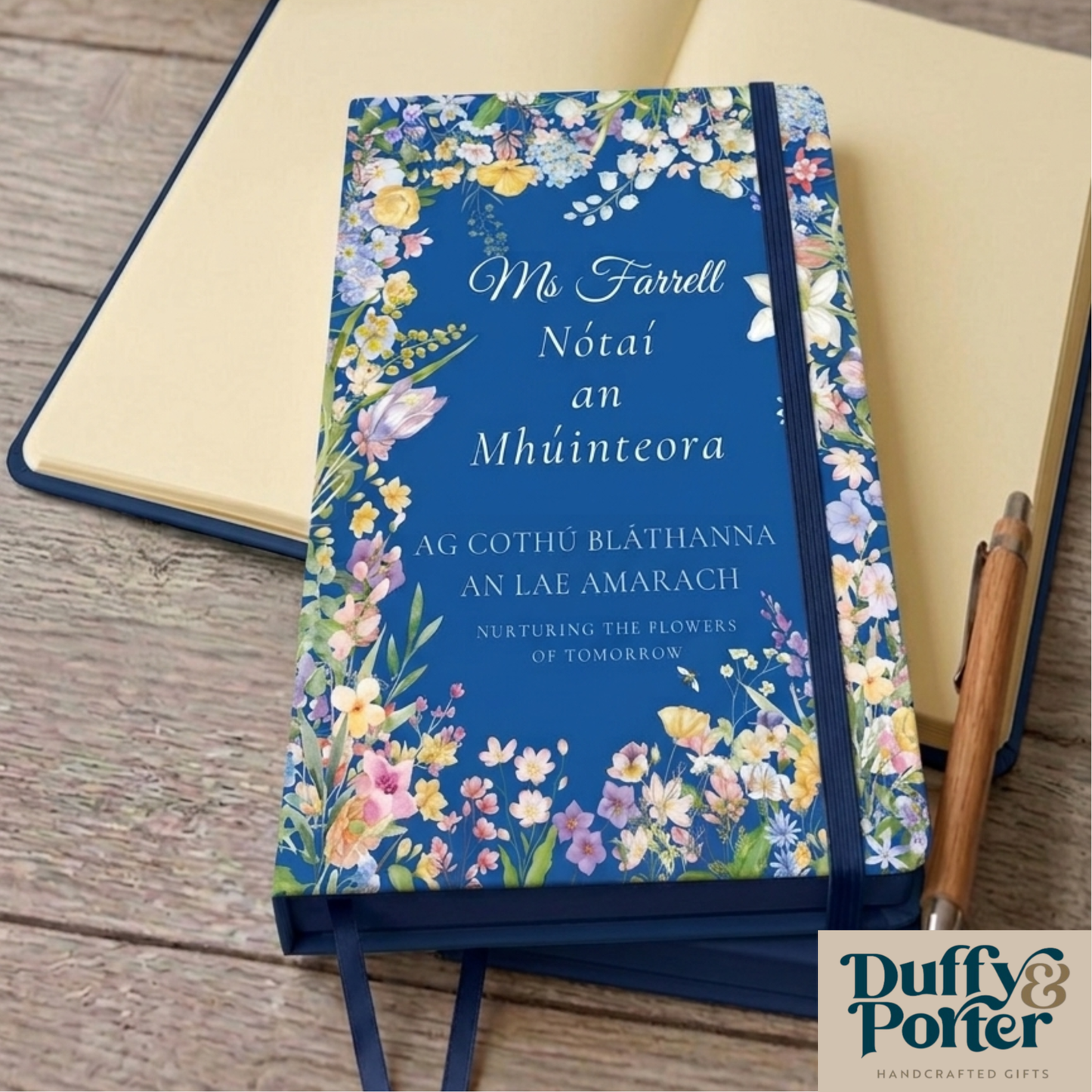 Personalised notebook "Nótaí an Mhuinteora" Navy