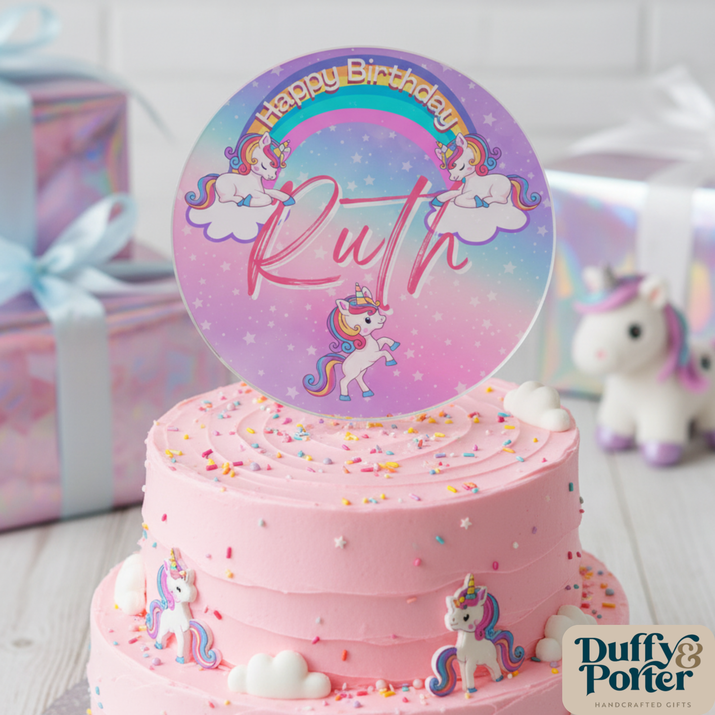 Unicorn Personalised Cake Topper