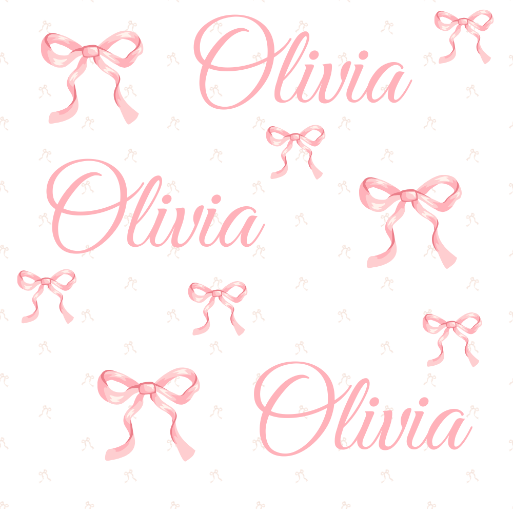 Personalised Christmas Pink Bow Wrapping Paper | Eco-Friendly Gift Wrap Ireland