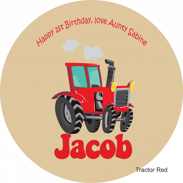 Children's Wooden Stool Red Tractor