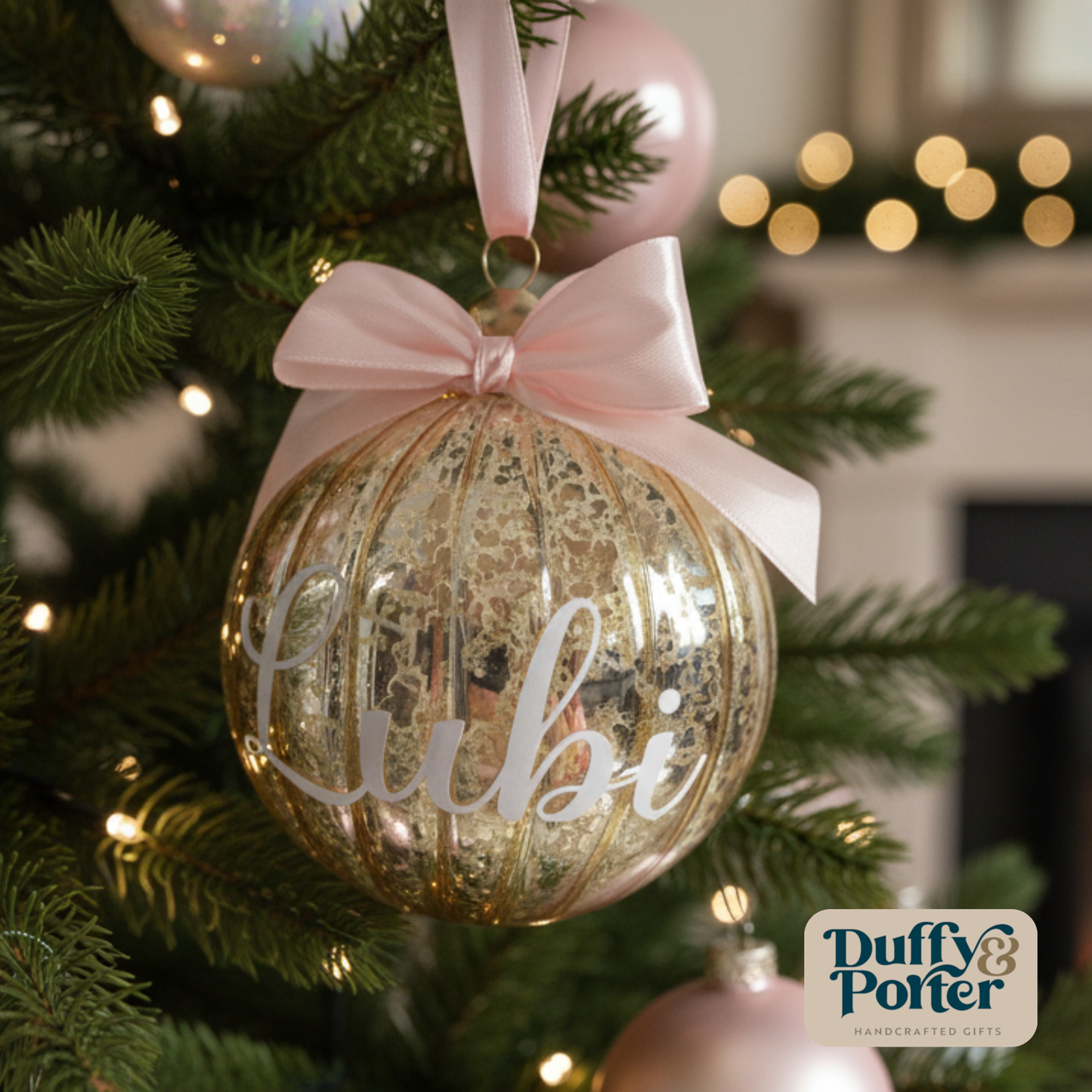 Christmas Tree Decoration Lubi Crackled Effect