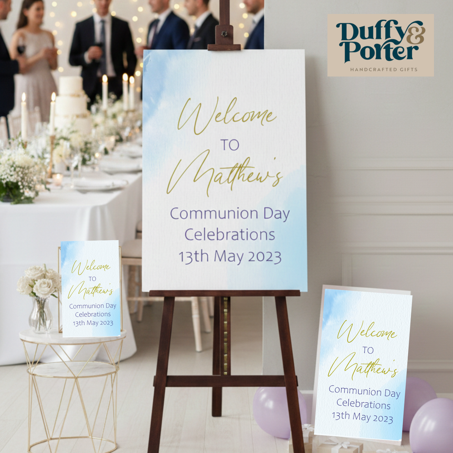 Blue watercolour Occasion Sign