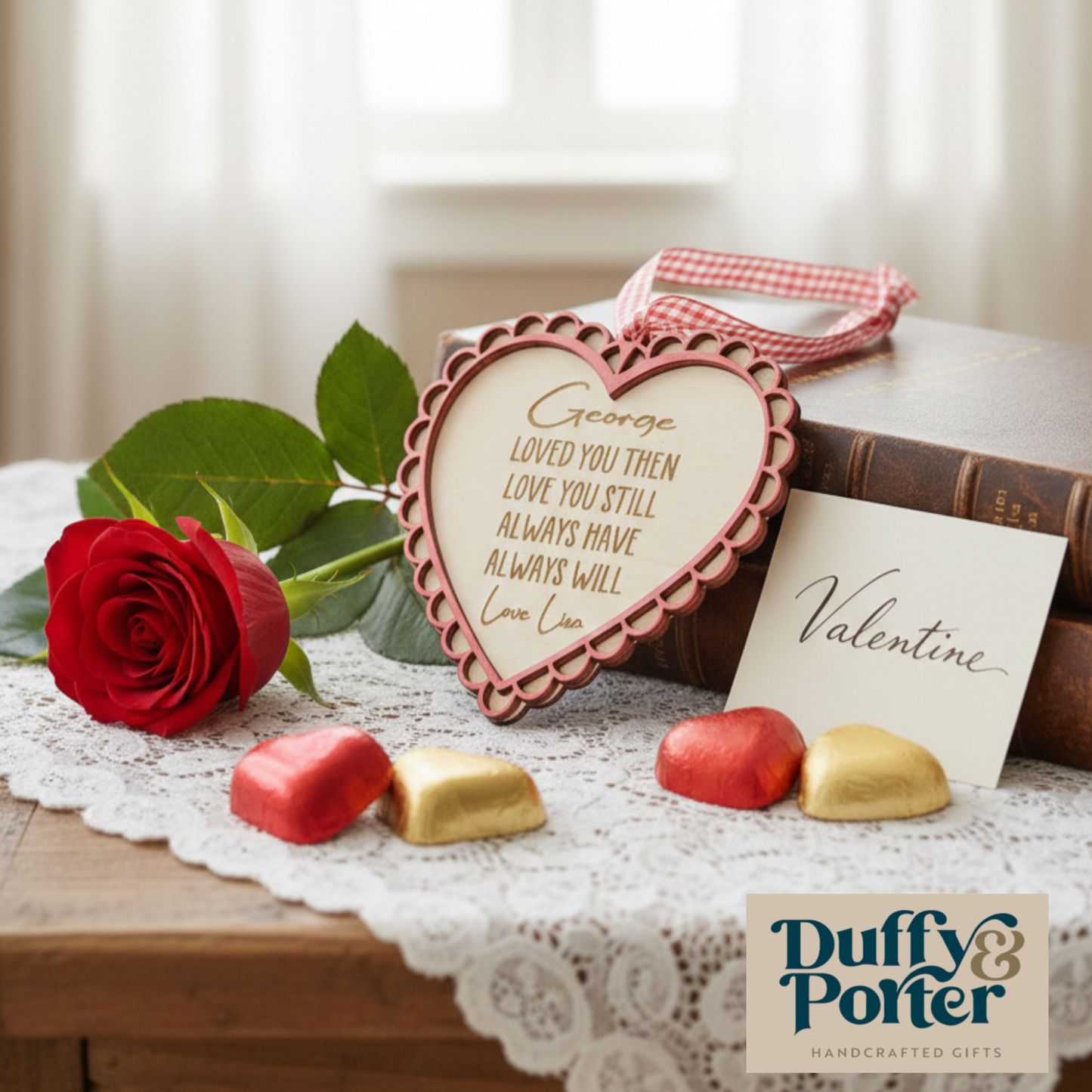 "Loved You Then" Layered Birch Heart – Romantic Keepsake