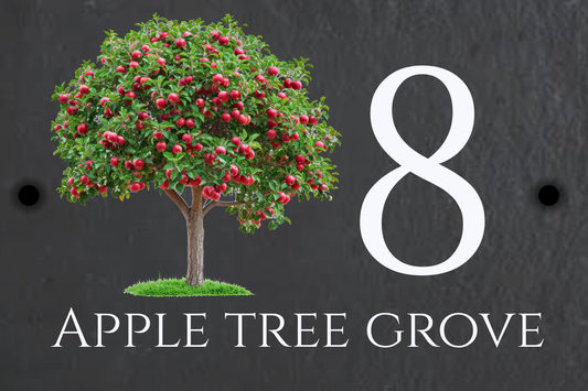 Slate House Sign - Apple Tree
