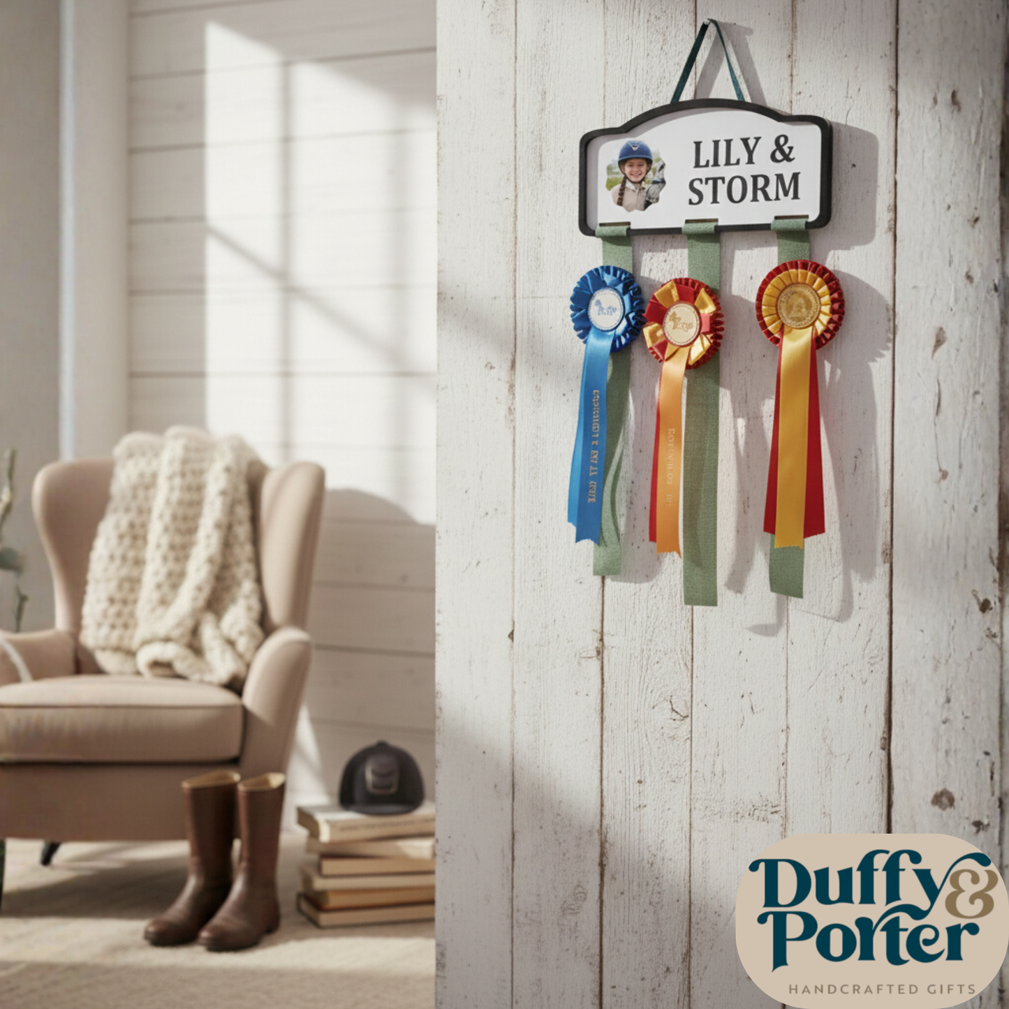 Personalised Equestrian Rosette Holder | Handcrafted in Ireland