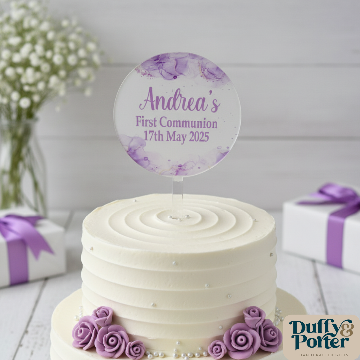 Purple Personalised Cake Topper