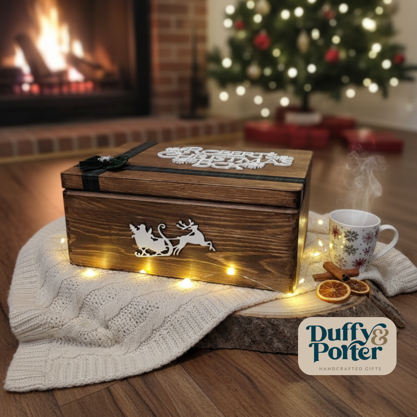 Luxury Stained Christmas Eve Box Tartan