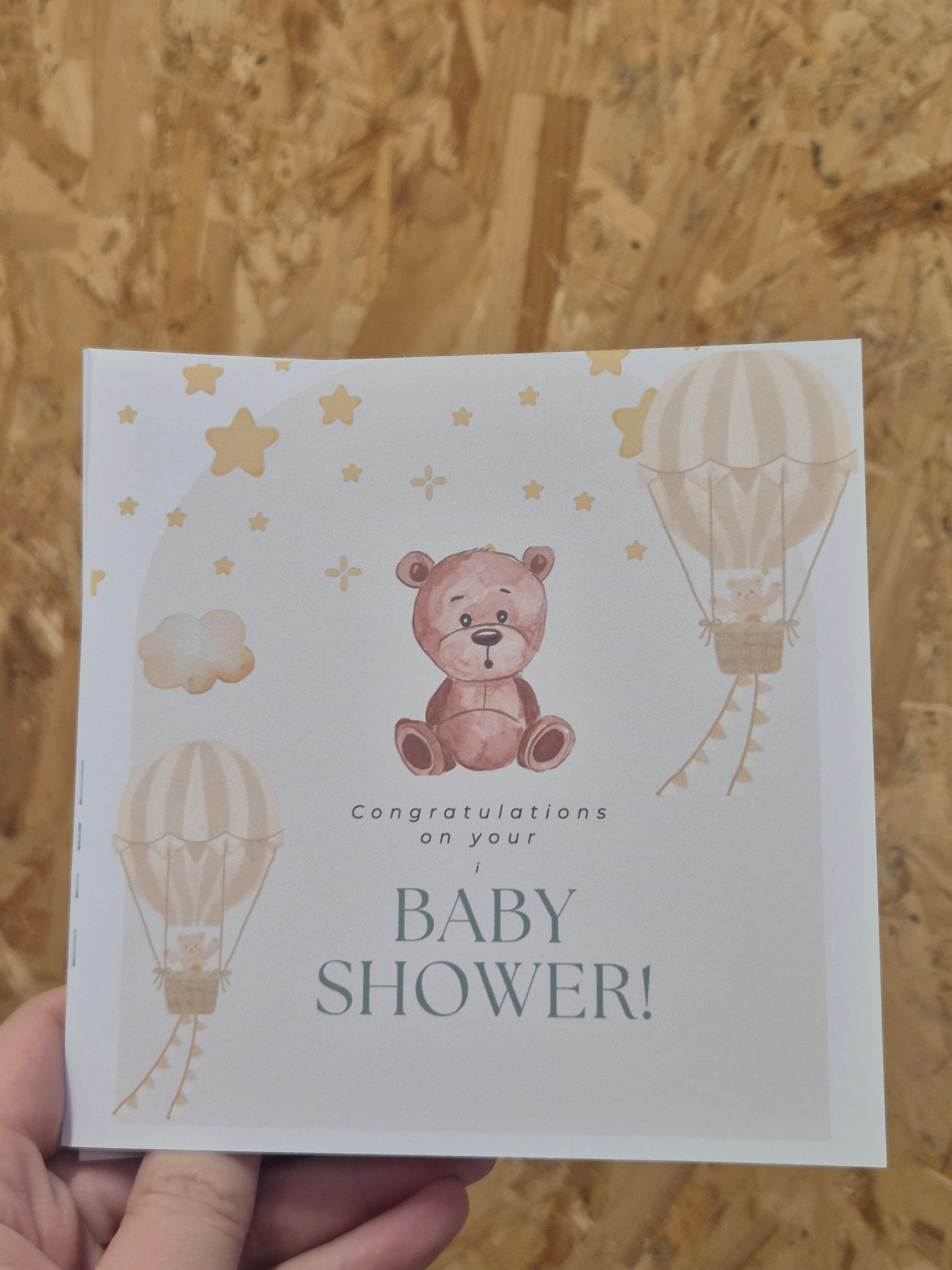 Personalised Baby Shower Teddy Card